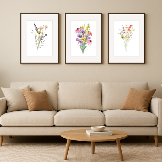 FLORAL WILDFLOWER ART PRINT SET