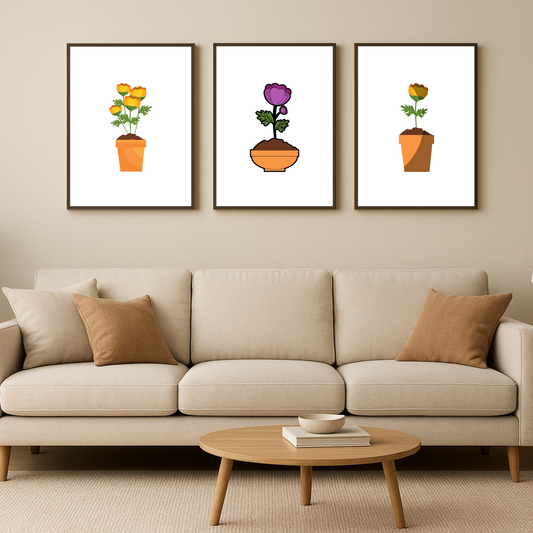 FLOWER WITH POT PRINTABLE SET