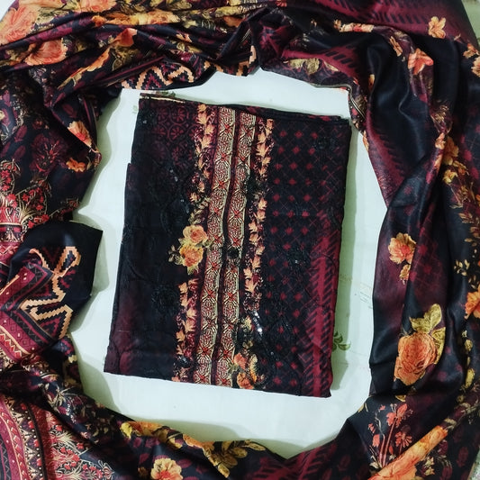 Womens Printed Cotton Three Piece