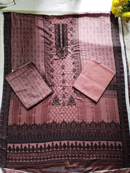 REGAL ROSE HERITAGE COTTON PRINTED THREE PIECE