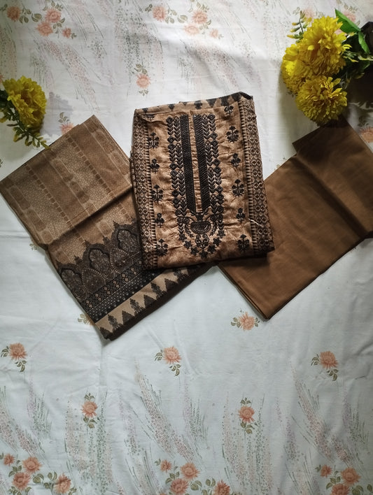 REGAL TAN HERITAGE COTTON PRINTED THREE PIECE