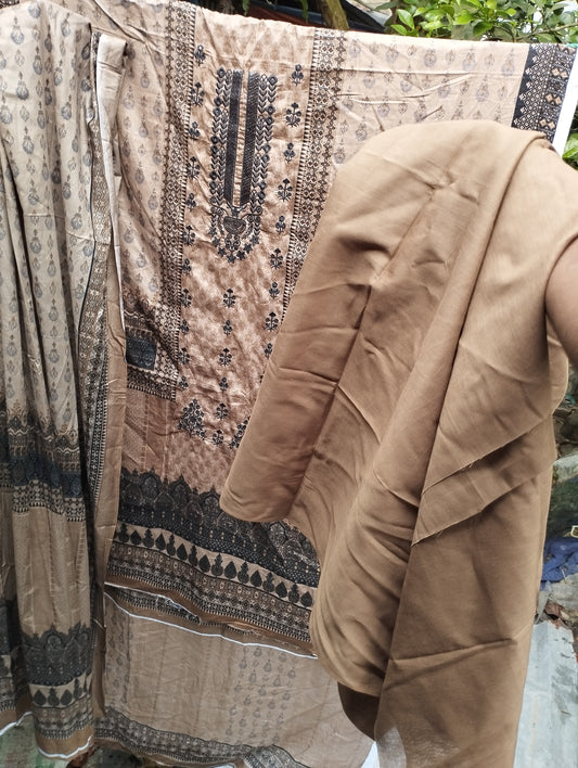 REGAL TAN HERITAGE COTTON PRINTED THREE PIECE